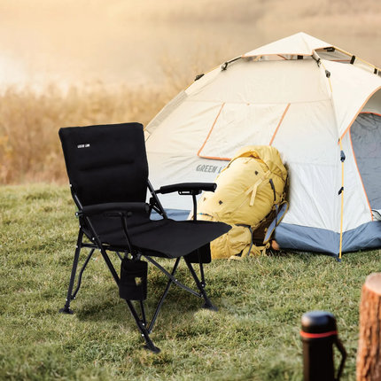 The Green Lion Outdoor Camping Chair with Carrying Bag spells out convenience for any outdoor expeditions. It consists of robust 1100D Oxford fabric a