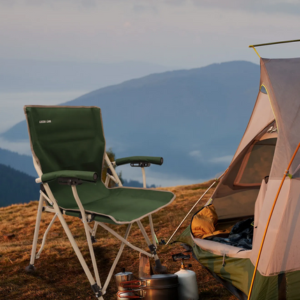 The Green Lion
Outdoor Camping Chair is designed to elevate your comfort and enjoyment in
natural settings. This chair comes equipped with a convenien