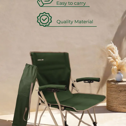 The Green Lion
Outdoor Camping Chair is designed to elevate your comfort and enjoyment in
natural settings. This chair comes equipped with a convenien