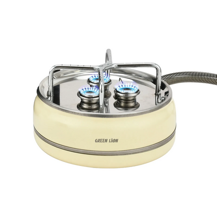 All cooking processes anywhere in the universe require intense heat, and the Green Lion Orbit Flame 3 Burner Stove in beige fits the definition of ind