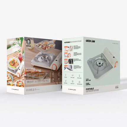 The Green Lion Portable Outdoor Stove 3.5KW in beige is great and efficient for cooking on all your outdoor adventures. This product is constructed fr