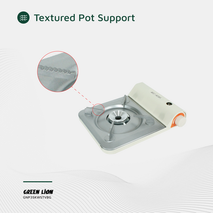 The Green Lion Portable Outdoor Stove 3.5KW in beige is great and efficient for cooking on all your outdoor adventures. This product is constructed fr