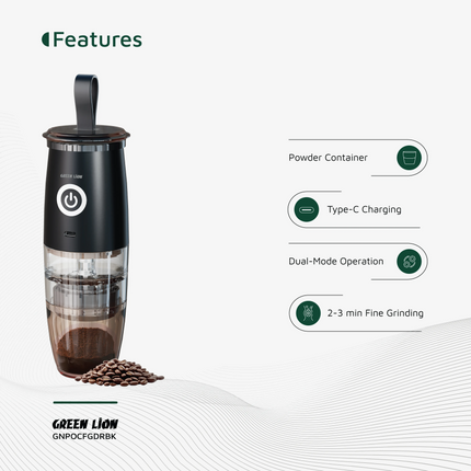 The Green Lion Portable Coffee Grinder is a unique and compact design device that gives you easy and efficient portability during travel and camping c