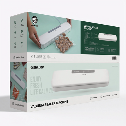 The Green Lion Vacuum Sealer Machine is a powerful and effective food freshness preservation tool. It uses vacuum sealing to keep food fresh. This vac