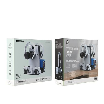 The Green Lion PS5 Cooling Stand Charging Station: everything in one for any PS5 enthusiast. It keeps your console running and keeps everything in gre