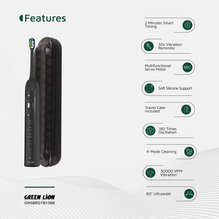 Innovative Electric Toothbrush Advanced brush comprises research in oral hygiene: The Green Lion Smart Brush 60° Ultrawide. The design makes it the pr