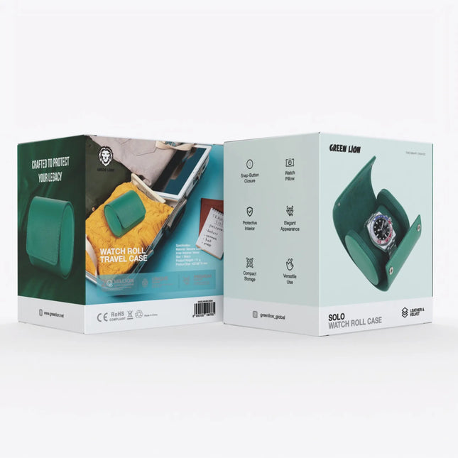 GREEN LION SOLO WATCH ROLL CASE - GREEN