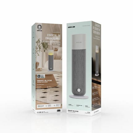 The Green Lion Smart Bloom Aroma Diffuser blends functionality and elegance. Made with PP and fabric, it features a sleek design with a 120mL bottle c