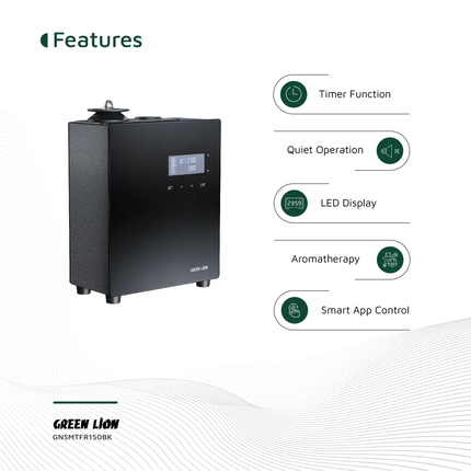 Green Lion Smart Scent Pro Fragrance Diffuser - Black is a professional-grade aromatherapy device suitable for domestic and business purposes. It is c