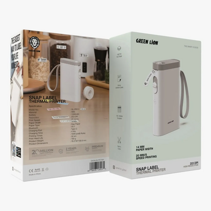 The Green Lion Snap Label Thermal Printer is compact and efficient, making labeling work easy. The body is fabricated with durable ABS for long-lastin