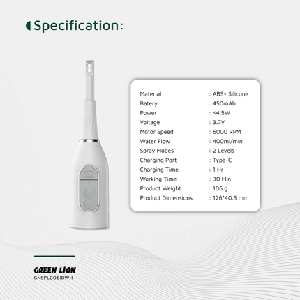 The Green Lion Splash Go Portable Bidet is compact, travel-friendly equipment for personal hygiene on the go. Made with durable ABS and silicone, the 