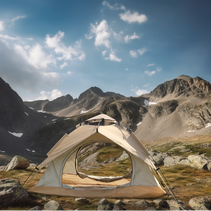Conquer the outdoors with the Green Lion GT-4, your 3-4 person camping haven! This spacious tent boasts windproof ropes and vented mesh for breezy com