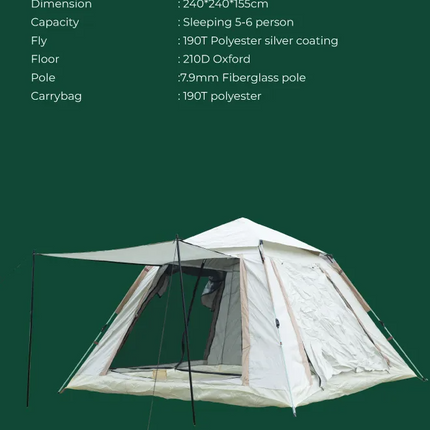 The Green Lion GT-6 Camping Tent is the perfect travel companion for any outdoor adventure. Head out on your next camping trip with this spacious and 