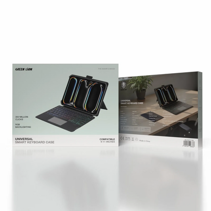 The Green Lion Universal Smart Keyboard Case is great and stylish for 9-11-inch tablets; it perfectly fits iOS, Android, and Windows and connects via 