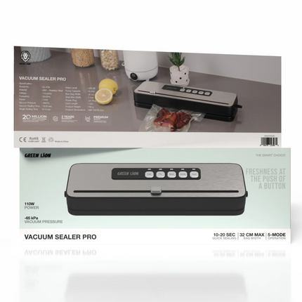 The Green Lion Vacuum Sealer Pro is an efficient, heavy-duty solution to your food storage needs as it delays spoilage. Made up of durable ABS and sta