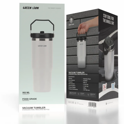 The Green Lion Vacuum Tumbler 900ml is the best, high-quality solution for keeping beverages at the required temperature. This tumbler is made of dura