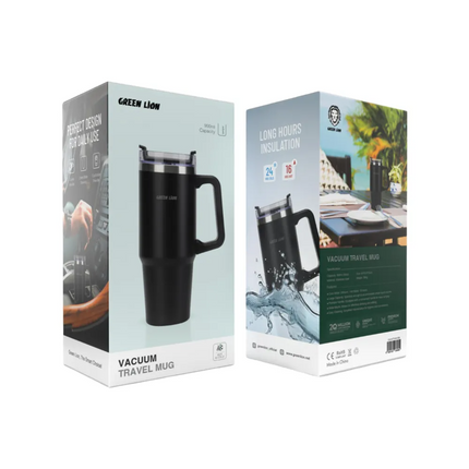 Keep your favorite beverages at the perfect temperature with the Green Lion Vacuum Travel Mug. You have 900ml (30oz) capacity for this stainless steel