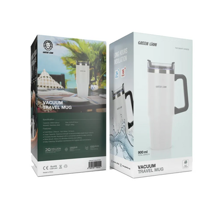 Keep your favorite beverages at the perfect temperature with the Green Lion Vacuum Travel Mug. You have 900ml (30oz) capacity for this stainless steel