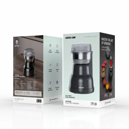 Green Lion Vintage Electric Grinder is a compact and portable kitchen essential for effective and multi-functional grinding. It is durable and made of
