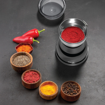 Green Lion Vintage Electric Grinder is a compact and portable kitchen essential for effective and multi-functional grinding. It is durable and made of