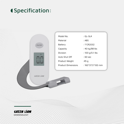 With the Green Lion Weight Mate digital luggage scale, you can quickly weigh luggage without any phobia about actual sizes. It weighs only 100 g for s