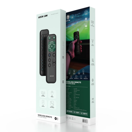 The Green Lion Wireless Remote with Keyboard and Mouse features 58 keys for perfect control and dual-mode connection (2.4G + Bluetooth V5.2). With 800