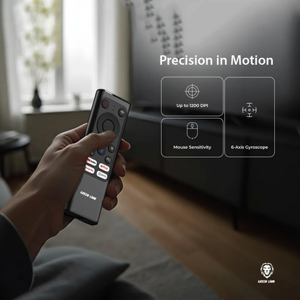 The Green Lion Wireless Remote Pro with Keyboard and Mouse combines functionality and convenience in one sleek device. Constructed using a durable alu