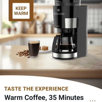 LePresso 1.2L 10 Cup Grinding Coffee Machine with Warming Base BS plug - Clix