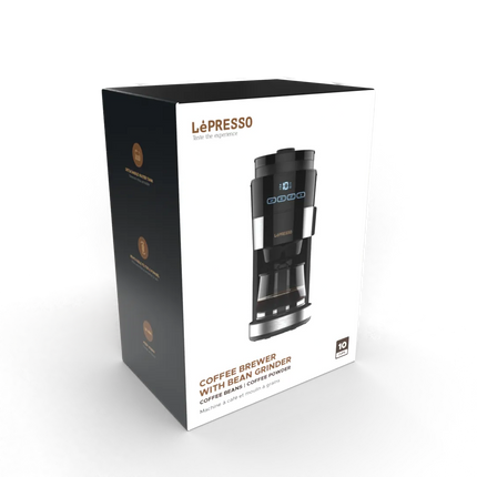 LePresso 1.2L 10 Cup Grinding Coffee Machine with Warming Base BS plug - Whether you looking to serve a large group of people or simply want to enjoy a .
