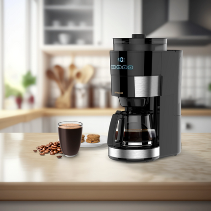 LePresso 1.2L 10 Cup Grinding Coffee Machine with Warming Base BS plug - Whether you looking to serve a large group of people or simply want to enjoy a .