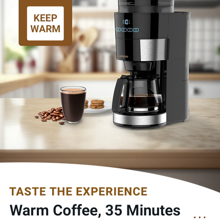 LePresso 1.2L 10 Cup Grinding Coffee Machine with Warming Base BS plug - Whether you looking to serve a large group of people or simply want to enjoy a .