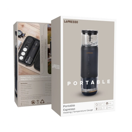 Lépresso portable espresso maker packaging on a white background