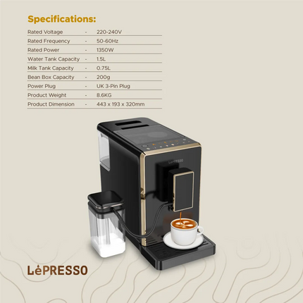 The Automatic Espresso Machine comes with advanced and multifunctional
  Features
  that will give you café-quality drinks within the comforts of your