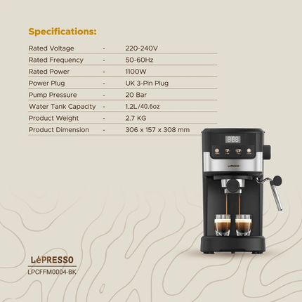 Lepresso Suprema Espresso Machine - Clix