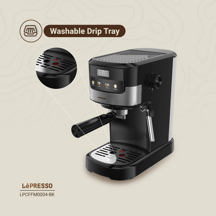 The Lepresso Suprema Espresso Machine is for coffee lovers who demand the level of quality at home that a barista would deliver. The 1100 watts of pow
