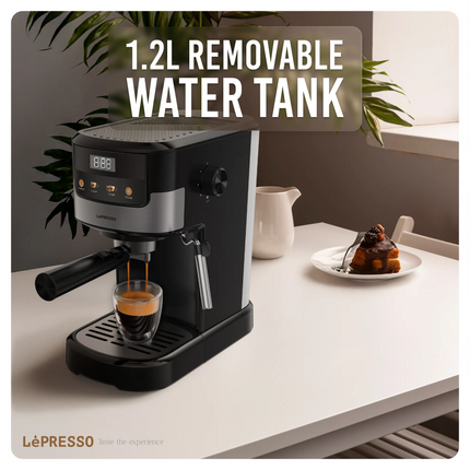 The Lepresso Suprema Espresso Machine is for coffee lovers who demand the level of quality at home that a barista would deliver. The 1100 watts of pow