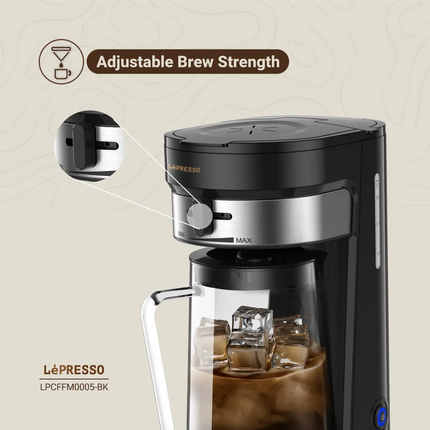 LePresso Cold Brew Machine Ice Coffee & Tea - The LePresso Cold Brew Machine offers both hot and chilled beverages with ease