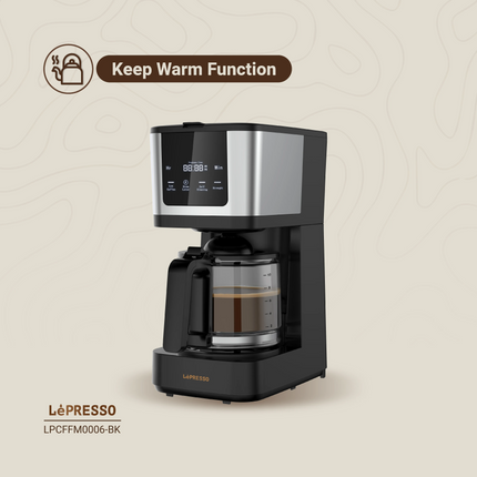 The LePresso Rich Brew Coffee Machine combines convenience and style with its interactive touch display and practical
  Features
  . Designed to brew 