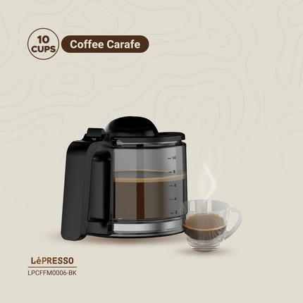The LePresso Rich Brew Coffee Machine combines convenience and style with its interactive touch display and practical
  Features
  . Designed to brew 