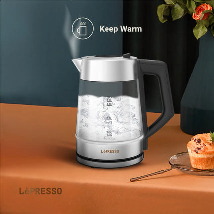 LEPRESSO 1.7L GLASS KETTLE 2200W - BLACK