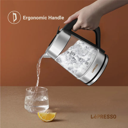 LEPRESSO 1.7L GLASS KETTLE 2200W - BLACK