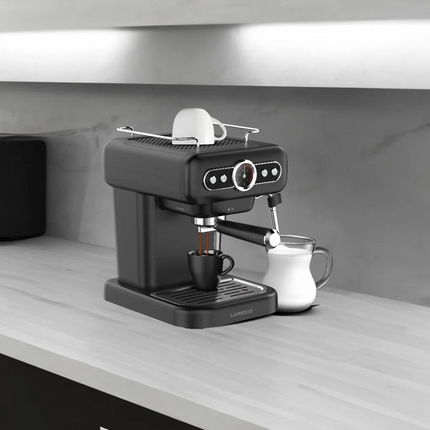 LePresso Retro Espresso Boiler Machine Gauge and Milk Steamer - The LePresso Retro Espresso Boiler Machine with Gauge and Milk Steamer provides barista-quality espr...