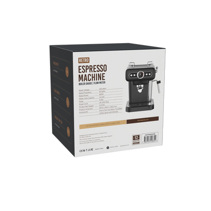 LePresso Retro Espresso Boiler Machine Gauge and Milk Steamer - The LePresso Retro Espresso Boiler Machine with Gauge and Milk Steamer provides barista-quality espr...