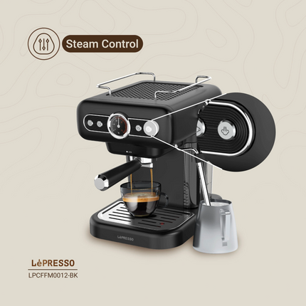 LePresso Retro Espresso Boiler Machine Gauge and Milk Steamer - The LePresso Retro Espresso Boiler Machine with Gauge and Milk Steamer provides barista-quality espr...