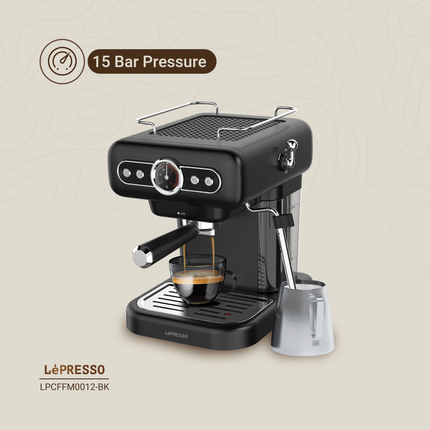 LePresso Retro Espresso Boiler Machine Gauge and Milk Steamer - The LePresso Retro Espresso Boiler Machine with Gauge and Milk Steamer provides barista-quality espr...