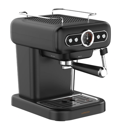 LePresso Retro Espresso Boiler Machine Gauge and Milk Steamer - The LePresso Retro Espresso Boiler Machine with Gauge and Milk Steamer provides barista-quality espr...
