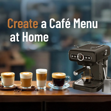 LePresso Retro Espresso Boiler Machine Gauge and Milk Steamer - The LePresso Retro Espresso Boiler Machine with Gauge and Milk Steamer provides barista-quality espr...