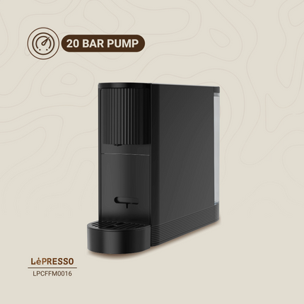 The Lepresso Automatic Capsule Coffee Maker represents premium class, featuring an incredible 1200W powerful motor and a 20-bar pump, which allows eve