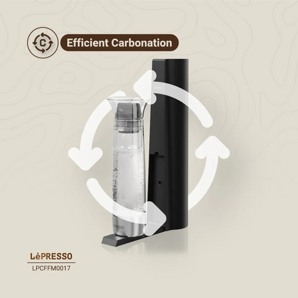 Lepresso Carbonator Instant Sparkling Water is a stylish and contemporary machine that converts ordinary water to refreshing sparkling water in second
