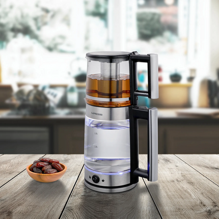 Get the best blend of elegance and functionality with the Lepresso Turkish Tea Glass Kettle. Designed for any kind of tea lover, it
  Features
  a bor